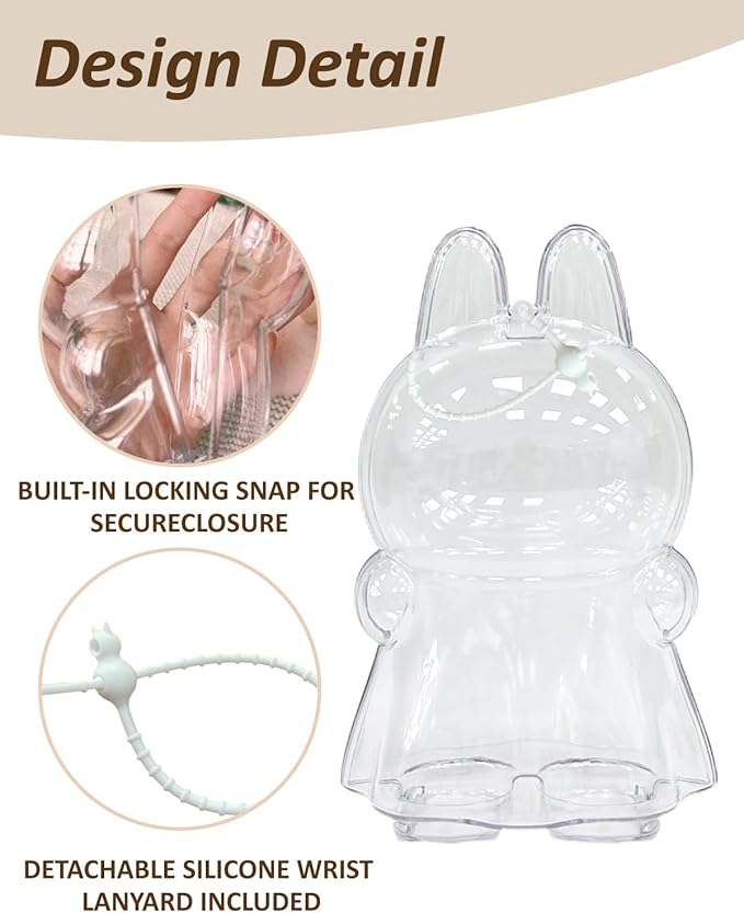 Puffy Skirt Doll Case - Hard PVC Display Box with Anti-Scratch Surface Compatible for 17cm Dressed LABUBU(6.7 INCH)