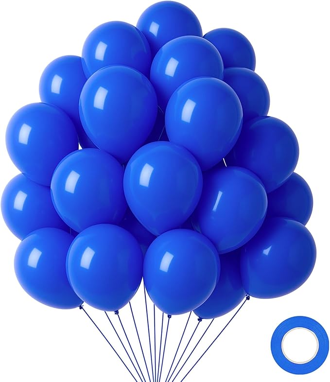LovesTown 110PCS Royal Blue Balloons, Blue Latex Balloon for Birthday Baby Shower Graduation Baseball Nautical Retirement Bachelorette Patriotic Independence Day Party Supplies Decoration,12 Inches