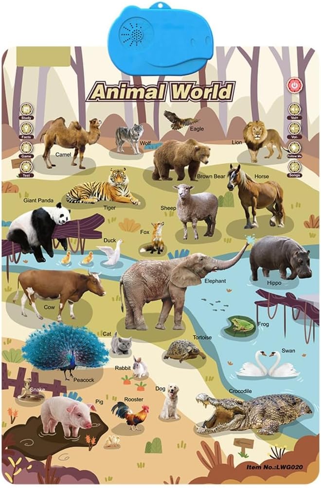 Interactive Educational Wall Chart Talking Toy for Toddler Early Learning Water and Safe Use English Learning