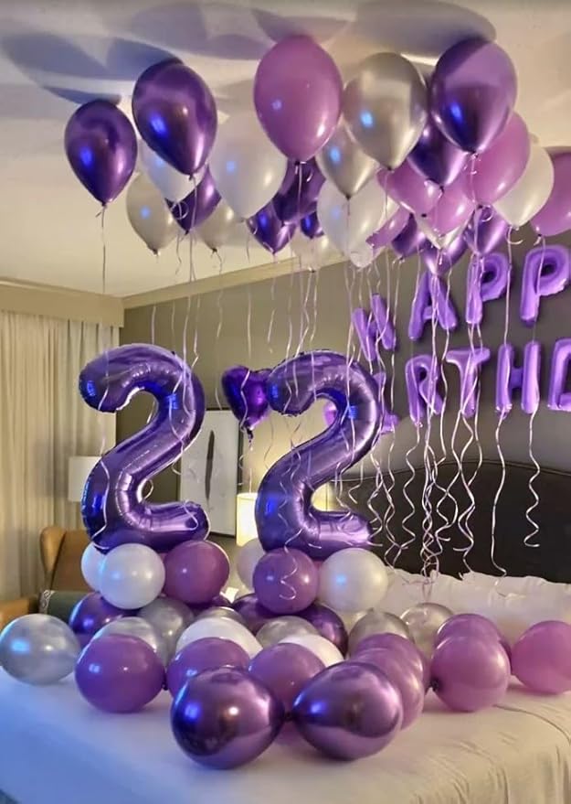 Giant Purple Number 2 Balloon Number 40 Inch, 2025 Number Balloons 2 Birthday Supplies, 2nd 12 22 32 62 Year Old Birthday Party Celebration, Second Purple Balloons Graduations Anniversary Decorations