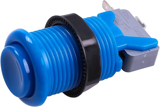 6 Piece HAPP Type Standard Arcade Push Button with Microswitch for Mame/Jamma/Arcade Video Games - 30MM Arcade Buttons (Blue)