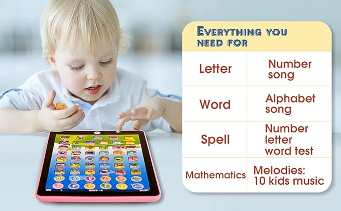 Kids Tablet -Learning Pad,with 6 Games to Learn Music/Words/Learning Letters/Alphabet,Education Tablet for Kids for Boys & Girls 3 Years Up…