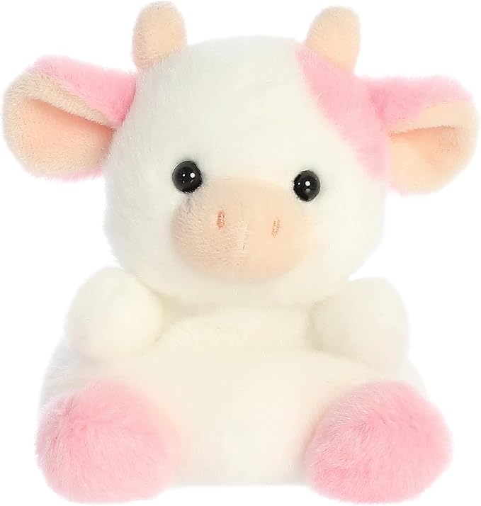 Aurora® Adorable Palm Pals™ Belle Strawberry Cow™ Stuffed Animal - Fun Collectible Plush for Kids and Adult Collectors - Perfect for Decorating Rooms and Birthday Gifts - Pink 6 Inches