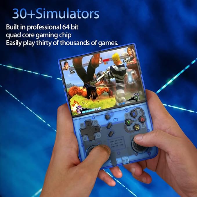 R40XX PROMAX Retro Handheld Game Console,15000+ Games with Open Source Linux System,30+Emulators,4.2-Inch IPS Screen Portable Game Console,4500mAh Battery,Gifts for Adult (Light Blue)