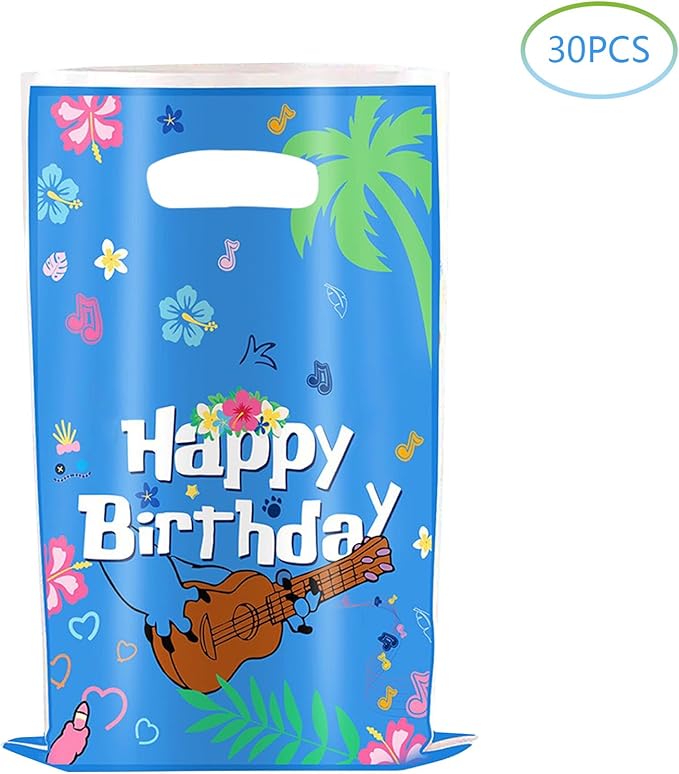30Pcs Pink Blue Cartoon Animation Luau Party Gift Bags Birthday Theme Party Decoration Supplies for Kids Boy Girl