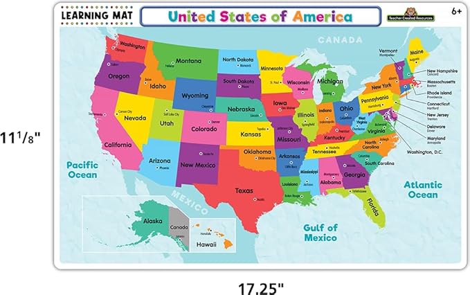 Teacher Created Resources United States of America Map Learning Mat