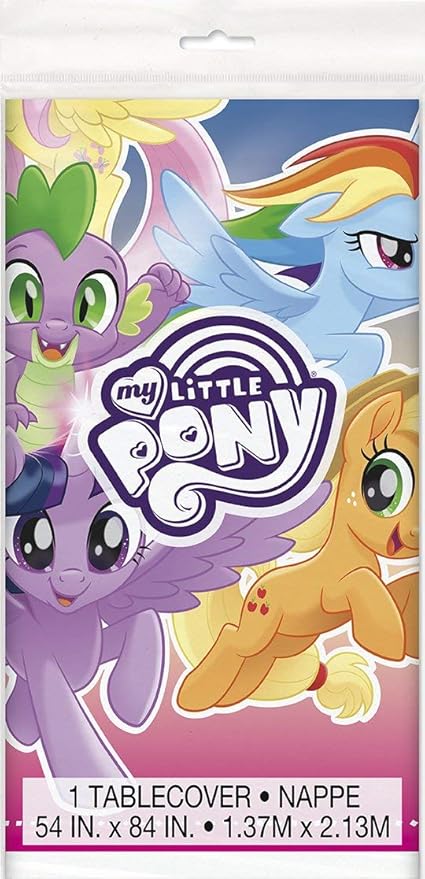 My Little Pony Birthday Party Supplies Favor Deluxe Bundle Pack Serves 16 includes 16 Plates, 16 Napkins, 1 Table Cover, 1 Banner, 16 Loot Bags, 24Tattoos, 1 Dinosaur Sticker Sheet