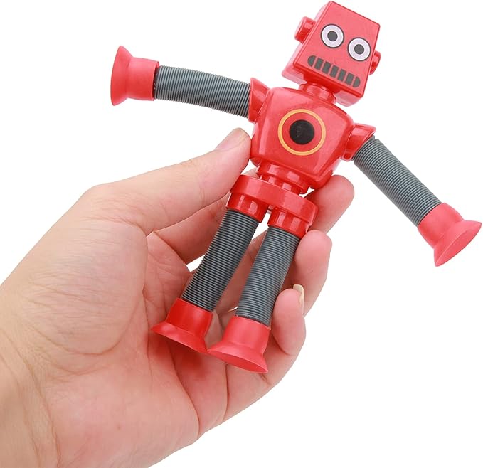 Suction Cup Telescoping Robot Toy, Extendable Arm for Pick and Play, Develops Hand-Eye Coordination, for Kids (Multiple Colors)