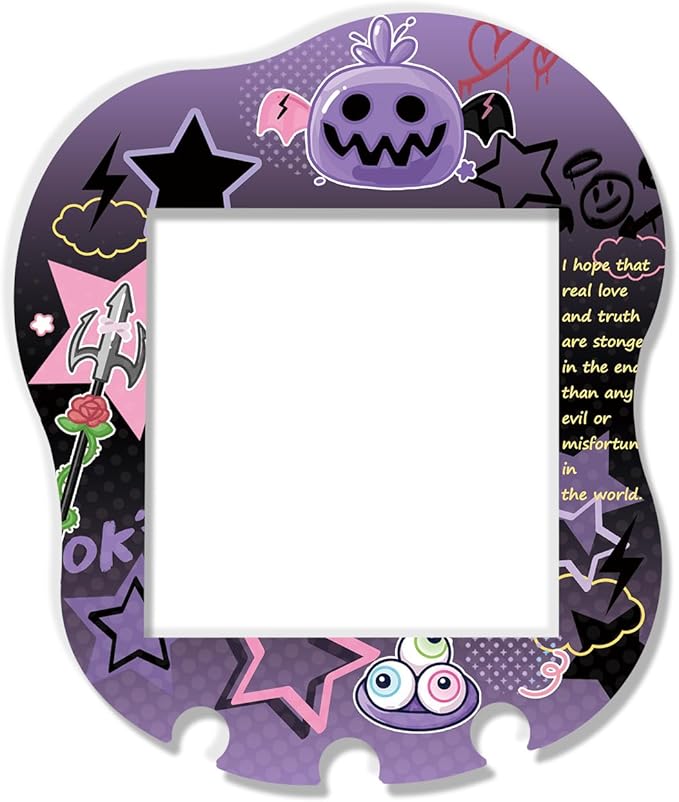 Holographic Laser Faceplate Sticker for Tamagotchi Uni, Self-Adhesive DIY Face Plate Decal, Shimmering Protective Skin for Virtual Pet - (for uni-Devil Purple)