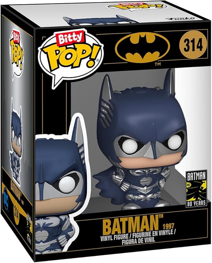 Funko Bitty POP! Batman 85th - Freeze, 4-Pack and A Surprise Mystery Mini Figure - 0.9 Inch (2.2 Cm) - DC Comics Collectable - Stackable Display Shelf Included - Gift Idea - Party Bags Stocking