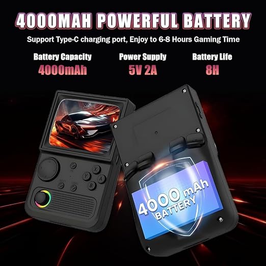 Donop R36T Retro Gaming Console,3.5 Inch IPS Screen,Handheld Game Console with 18000+ Classic Games Supports WiFi Networked Fighting and OTG, 3500mAh Battery, with Portable Case