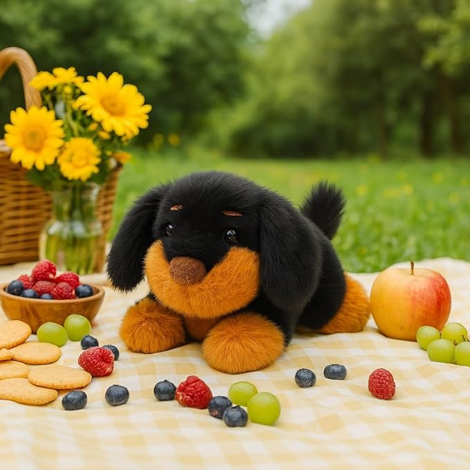 Adorable Plush Dachshund Dog Stuffed Animal Soft Plush Toy Cute Birthday Gifts for Boys Girls Kids Toddlers