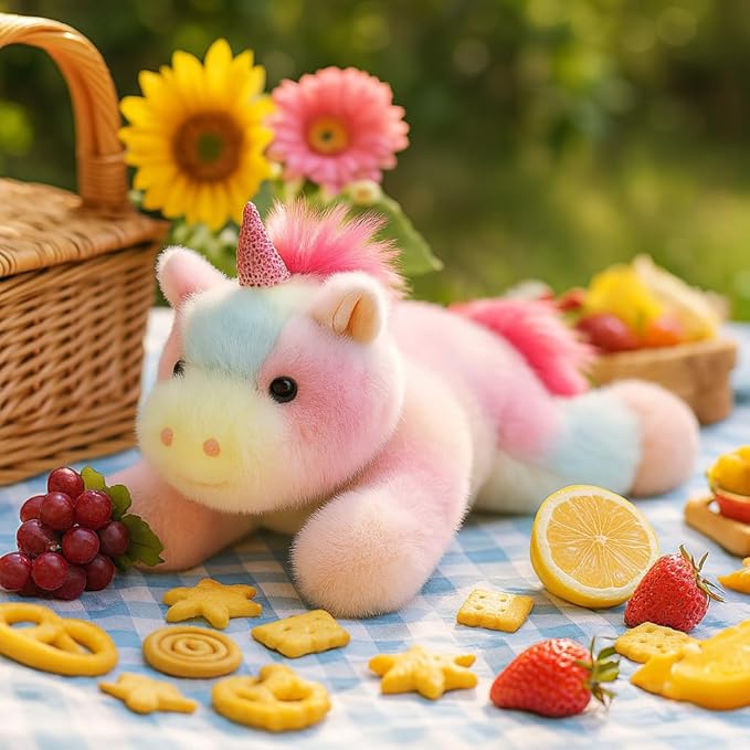 Adorable Rainbow Unicorn Stuffed Animal Soft Unicorn Plush Toy Cute Birthday Gifts for Boys Girls Kids Toddlers