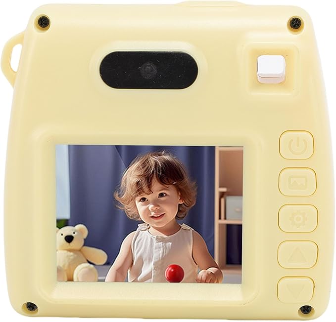 Asixxsix Digital Camera for Kids, 48M 1080P HD Digital Video Camera with Flash and 800mAh Li Battery, Rainproof USB Children Camera for Toddler Teens Students Boys and Girls (Yellow)