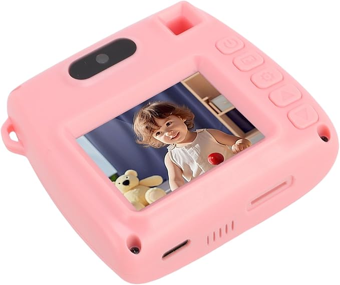 Asixxsix Digital Camera for Kids, 48M 1080P HD Digital Video Camera with Flash and 800mAh Li Battery, Rainproof USB Children Camera for Toddler Teens Students Boys and Girls (Pink)