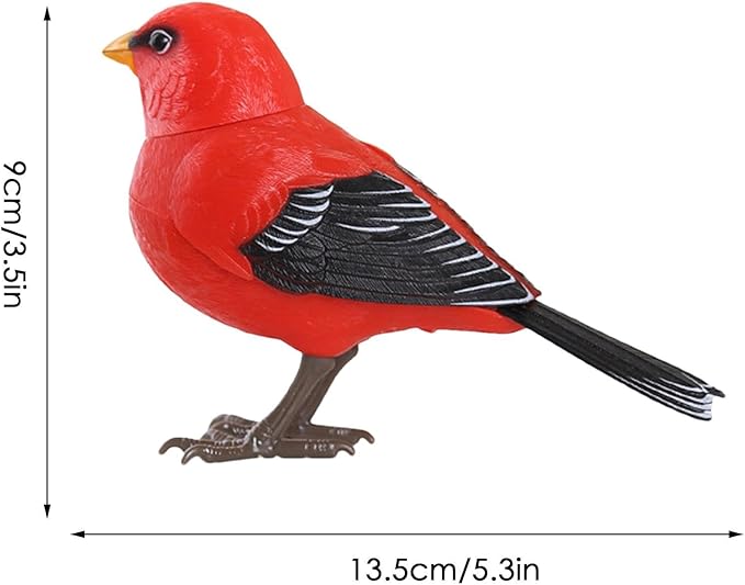 Robot Bird - Electric Singing and Chirping Toy, Simulates Realistic Bird Sounds, Battery Operated for Home Decoration, Light & Voice Control