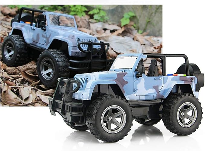 Car Toy 1:16 Off-Road Military Fighter Friction Powered Toy Vehicle with Fun Lights and Sounds