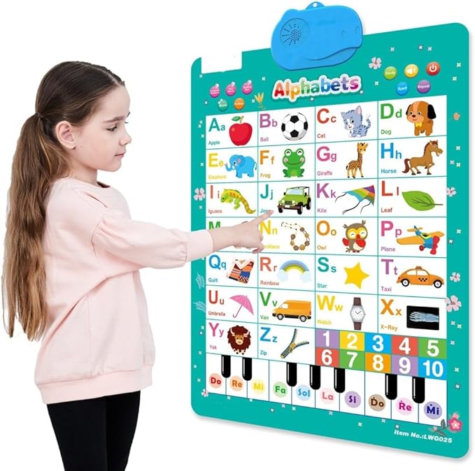 Interactive Educational Wall Chart Talking Toy for Toddler Early Learning Water and Safe Use English Learning