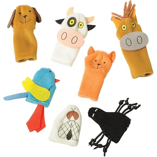 Constructive Playthings There was an Old Lady Who Swallowed a Fly Finger Puppet and Props with Book, Visual Learning Toy, Sensory Play, Interactive Storytelling,Use with Puppet Theater, 3 Years Plus