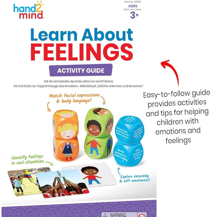 hand2mind Learn About Feelings Set, Social Skills Games for Kids, Social Emotional Learning Activities, Play Therapy Toys for Counselors, Calm Down Corner Supplies, Autism Learning Materials