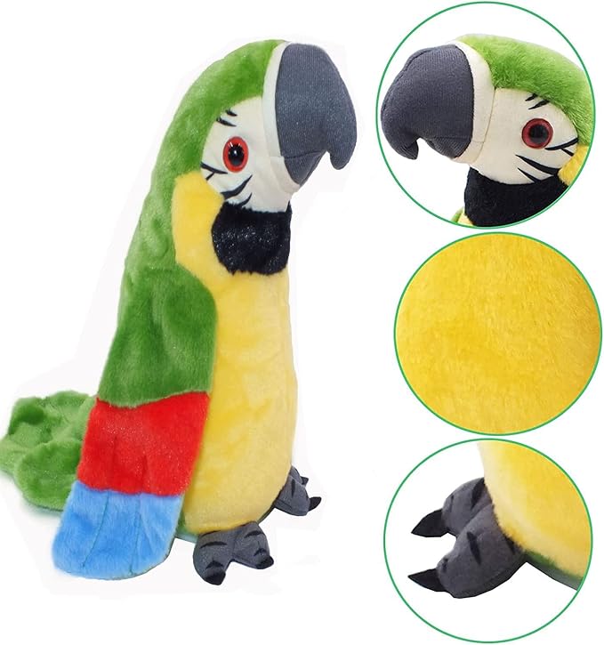 Talking Parrot Repeats Talking Parrot What You Say with Cute Voice - Electronic Pet Talking Plush Parrot for Child Kids Gift Party Plush Toy