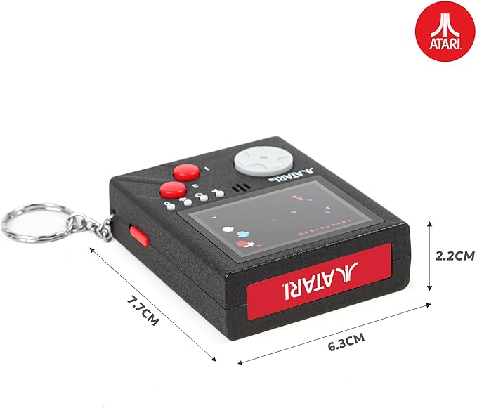 Official Atari Cartridge Handheld Mini Arcade Console with 3 Games - Pong, Asteroids & Missle Command, 2" Colour Screen, Keyring, Gaming Gift for Him and Her