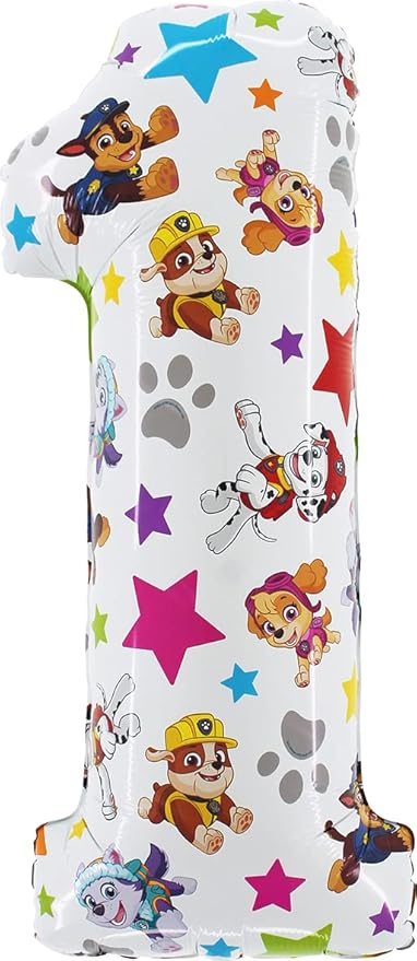 Toyland® 26 Inch Paw Patrol Number Foil Balloon - Kids Party Balloons - Number 1-6 Available (NUMBER 1)