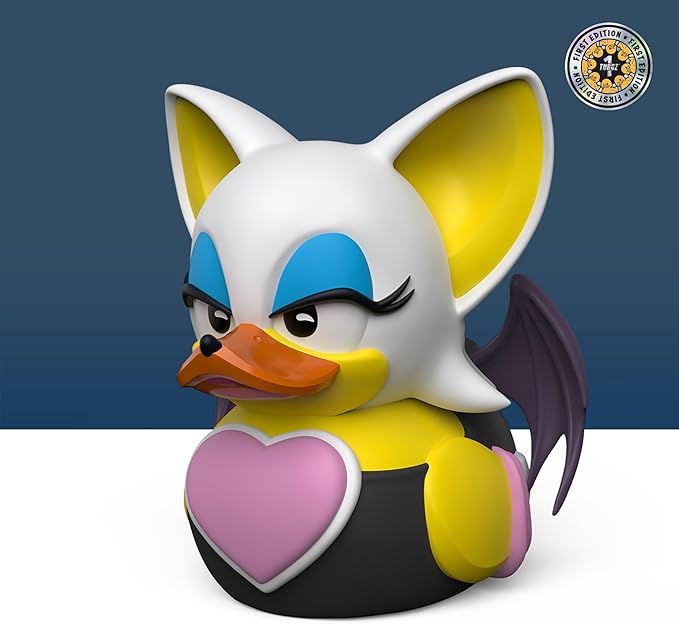 TUBBZ First Edition Rouge The Bat Collectible Vinyl Rubber Duck Figure - Official Sonic The Hedgehog Merchandise - Action TV, Film & Video Games