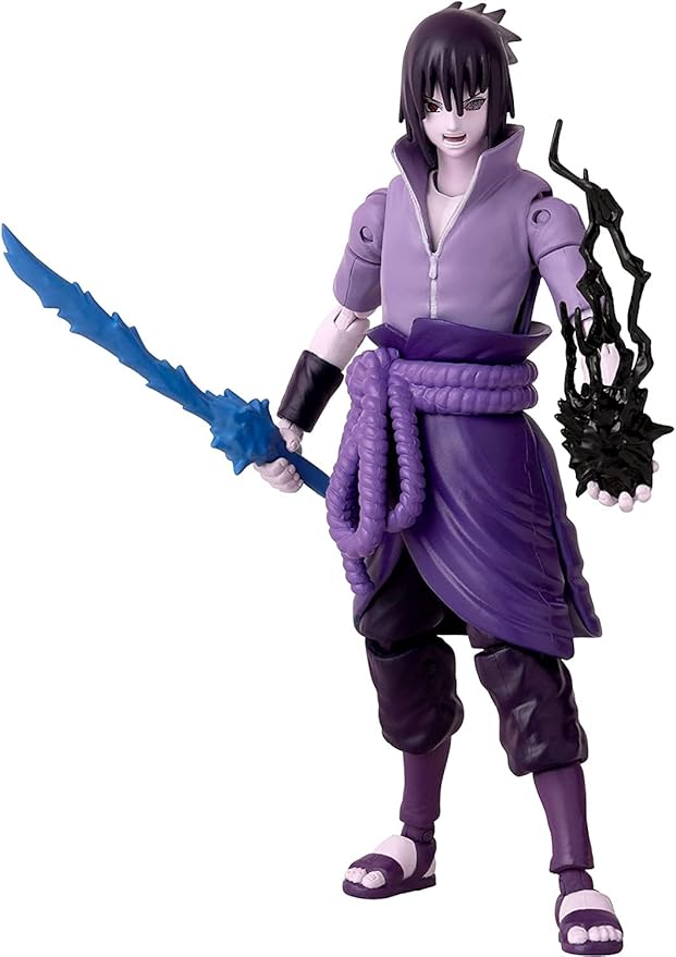 BANDAI Anime Heroes Action Figure Uchiha Sasuke Rinnegan/Mangekyo Sharingan | 17cm Sasuke Figure with Extra Hands and Accessories | Naruto Shippuden Anime Figure Action Figures for Boys and Girls