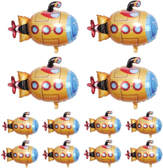 My Pet Elephant 12pc 2 Size Submarine & Mini Balloons for Baby Shower, Birthday Party