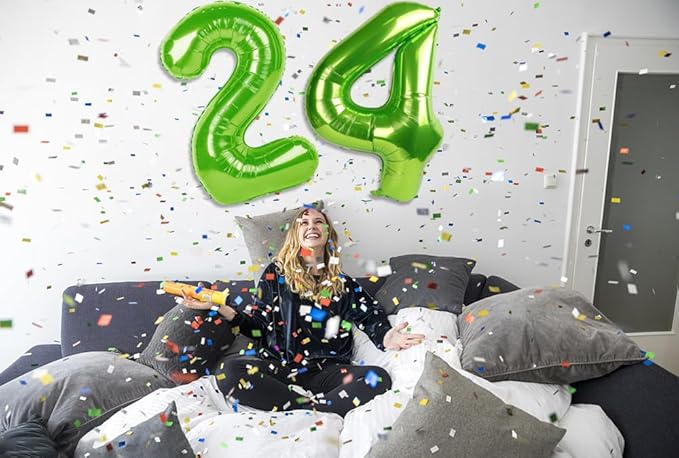 40 Inch Large Numbers Balloon, 4 Light Green Ballon for 4th 14 40 44 Birthday Party, Balloon 4 Number for Graduations Wedding Supplies