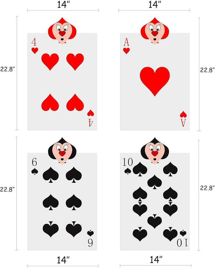 4pcs Queen's Soldiers Big Cards Yard Signs 22.9"*14"with Stakes Alice Party Decorations Queen of Hearts Accessories AliceThemed Party Decor Large Lawn Garden Sign Indoor Outdoor