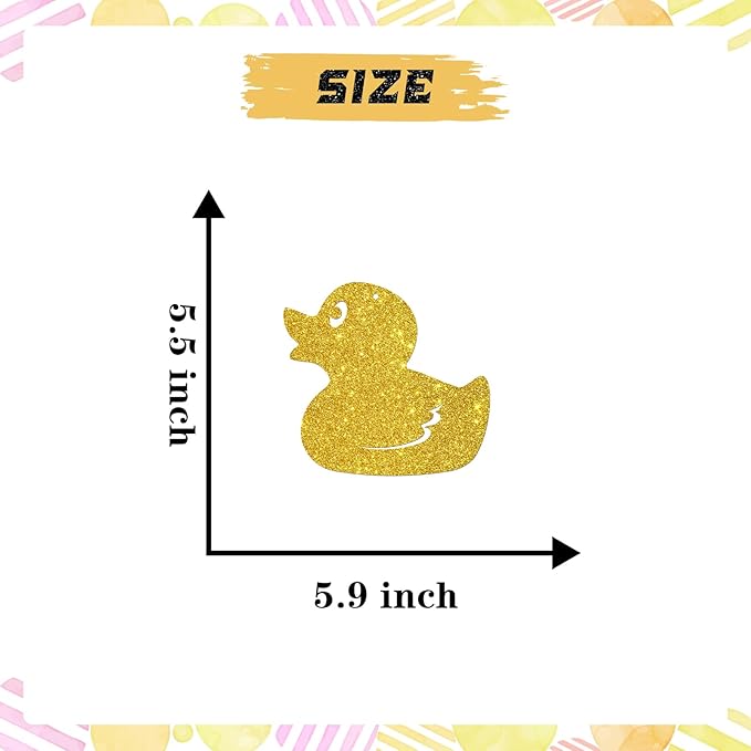 Duck Hanging Swirls, Farm Themed Party Swirls Supplies, Kids Birthday Baby Shower Yellow Duck Party Foil Ceiling Decoration Supplies 18 PCS Gold Glitter