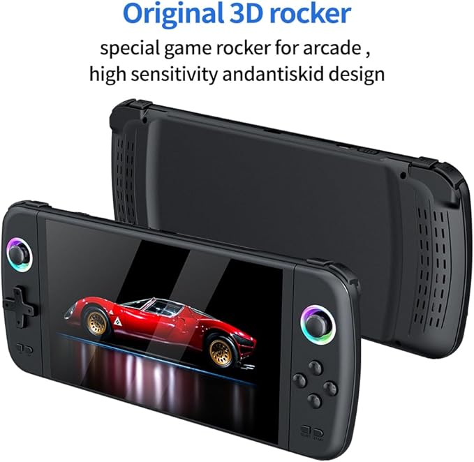 New M27 Retro Handheld Game Console,7-inch IPS Screen Portable Android Gaming Handheld,Built-in 128G with 30000 Games,Linux System,Portable Pocket Mini Arcade (Gray,128g)