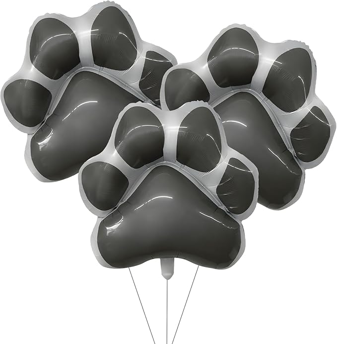 Dog Paw Shaped Foil Balloons Bone Shaped Foil Balloons Dog Party Balloons Decorations for Pets Party Kids Birthday Baby Shower Decorations (grey 3gz)