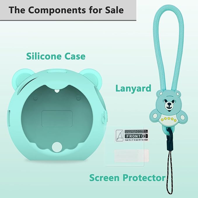 JCHPINE Silicone Cover Case for Punirunes Interactive Digital Toy, Protective Skin Sleeve for Punirunes Digital Pet Toys Squishy Characters Electronic Pets Accessories (Teal Case)