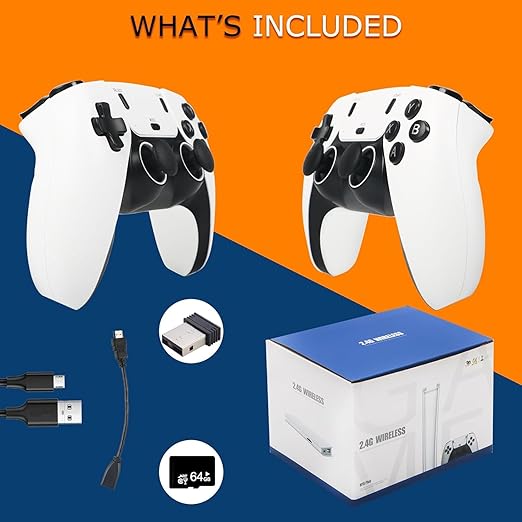 Youngwants Plug & Play Video Game Console with 40000+ Games, Retro Game Console with 23+ Emulators Classic Games, Dual Controllers Birthday Gifts for Boys & Girls，4K HDMI TV Games