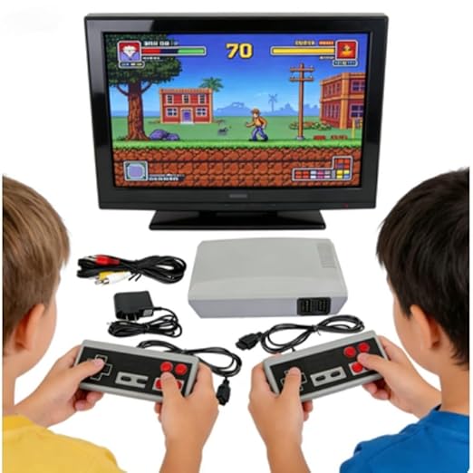 Retro Gaming Console with 300+ Classic Games & 2 Wired Controllers for Family Fun
