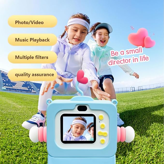 Kids Camera for 3-12 Year Old Children, 2 Inch Screen Kids Camera Toy 1080P Video Camcorder with Cartoon Robot Soft Silicone Cover Ideal Gift for Kids, 32G FT Card Included