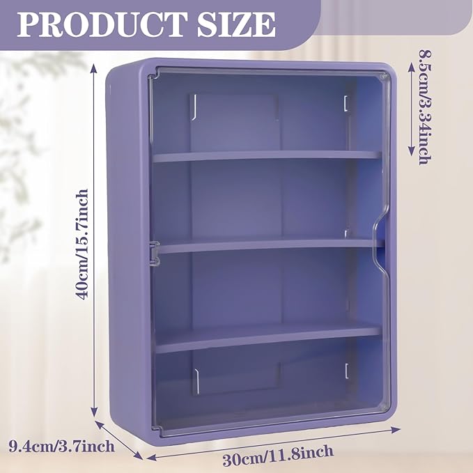 4-Tiers Clear Display Case for Figures, Wall-Mounted Display Box with Adjustable Shelves, Dustproof Display Cabinet Organizer for Mini Figures, Blind Box Toys and Collectibles