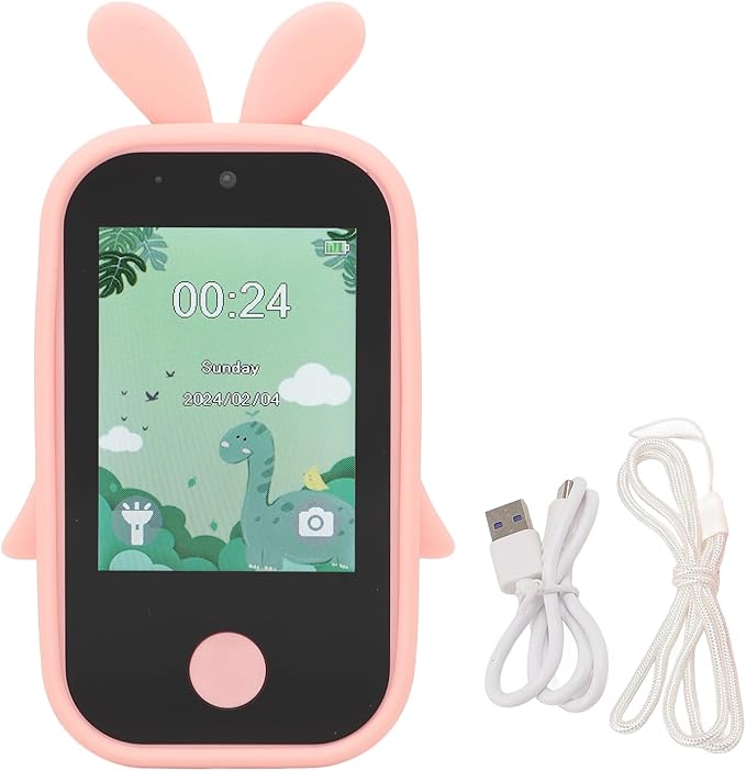 Kids Camera Digital Camera for 3-8 Year Old Girls Boys, 1080P Music Player Puzzle Games Children Phone with Selfie Camera (Pink)