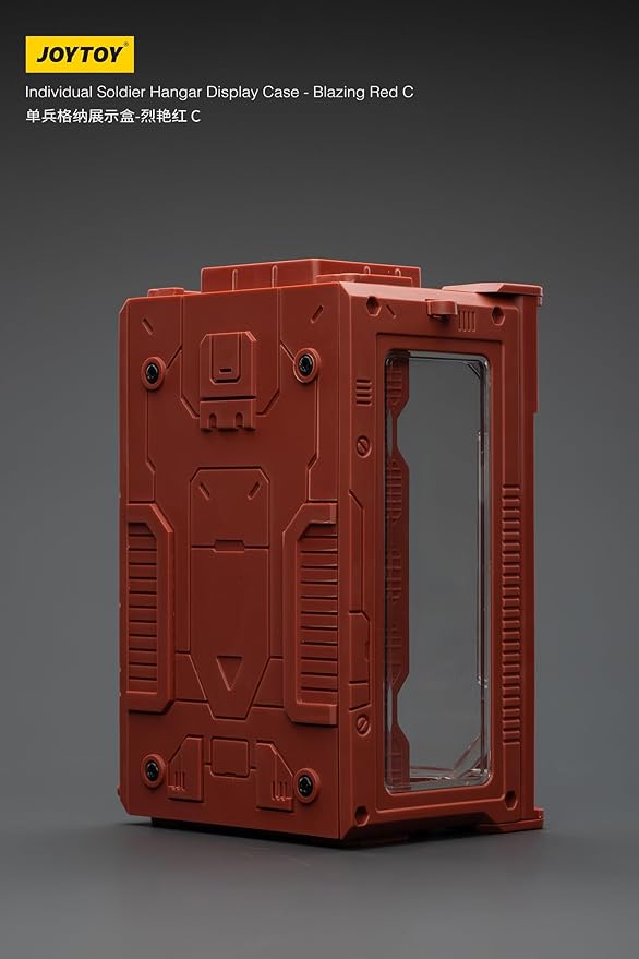 JOYTOY 5'' Display Box,Action Figures Display Case - Individual Soldier Hangar Display Case - Blazing Red C - Dustproof Collectibles Box Ages 15+
