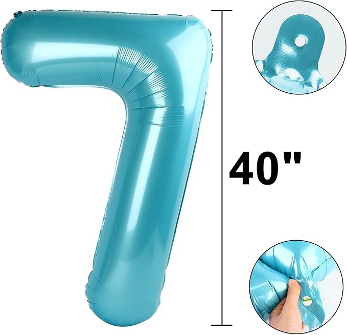 40 Inch Light Blue Number 27 Digital Balloon,Jumbo Mylar Foil Helium Balloon for 27 Balloons for Birthday Party,Wedding Anniversary Party Decorations