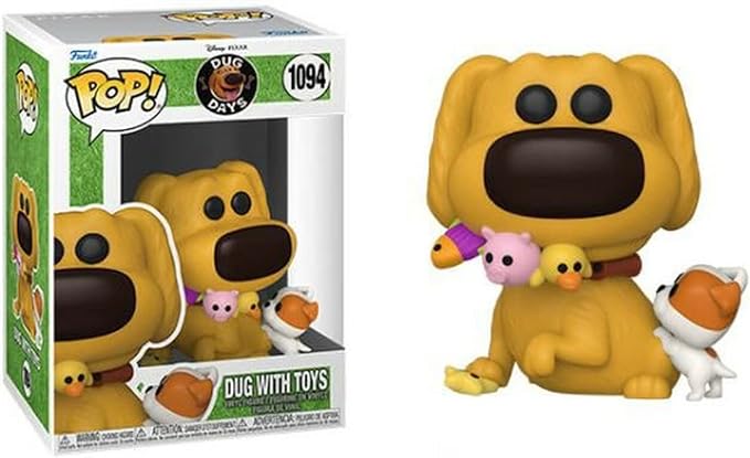 Disney Pixar: Dug Days - Dug with Toys Funko Pop! Vinyl Figure (Bundled with Compatible Pop Box Protector Case), Multicolored, 3.75 inches