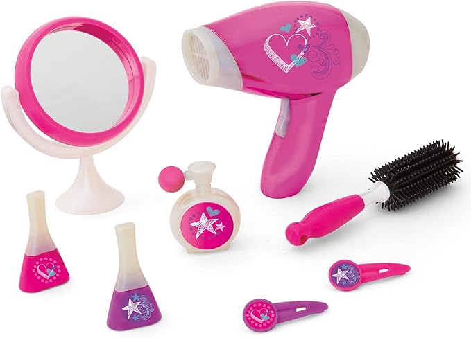 Kidoozie Glamour Girls Styling Set - Pretend Play Hair and Cosmetics Set for Children Ages 3 and Above