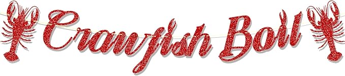 Glitter Crawfish Boil Party Decorations Lobster Boil Themed Birthday Banner Crawfish Boil Party Supplies