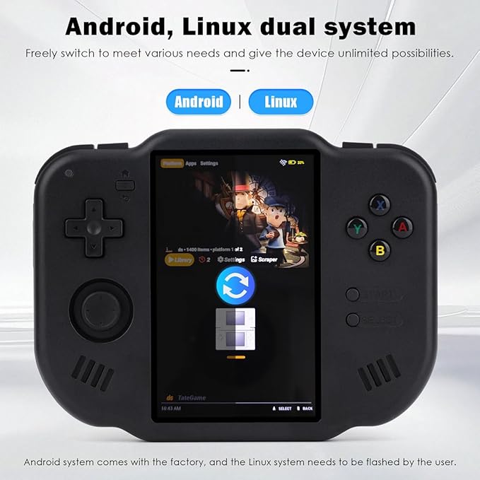 MagicX Zero 40 Handheld Game Console, 4.0 Inch IPS Screen Retro Video Games Consoles with 4300mAh Long Battery Life & 64GB TF Card Preloaded Games, WiFi Wireless Connection Classic System (Black)