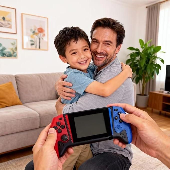 Nolan Lucian Outdoor/Indoor Portable for Children Handheld Game Console, 3.5 Inch LED Screen with 500 Built-in Classic Games Suitable for Children，Easy to use！