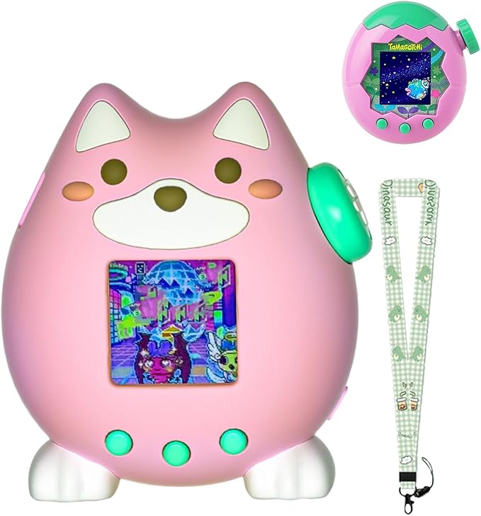 for Tamagotchi Paradise Case,Cute Standing Dog Silicone Protective Cover for Tamagotchi Paradise Electronic Pet,Waterproof Washable Shockproof Anti-Drop 360Full Protection,Puppy Style(Pink)