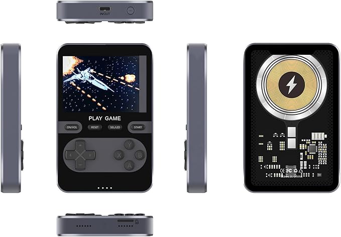 Kastar Handheld Retro Video Game Console with 500 Classic Mini Games, 3.5" IPS Display, Built-in Rechargeable Battery, Portable Gaming Device [Color: Gray]